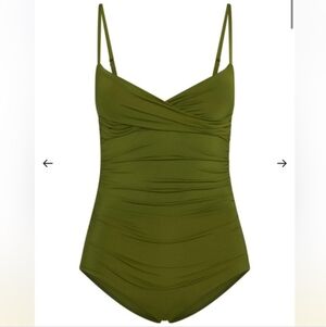 Monday Swimwear Bordeaux Full Coverage Olive Petite Suit